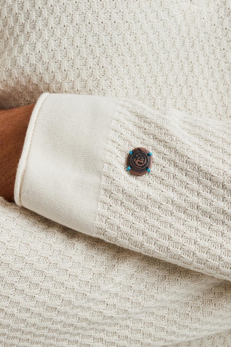 Cast Iron long sleeve polo cotton modal
